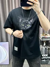 夏用コットン製 メンズ 半袖Tシャツ【カジュアルなアニメプリント・クルーネック・フィット】