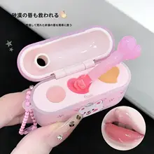 二色リップクリーム【保湿・ナイトケア・ミラー仕上げ・リップブラシ付き】