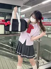 通勤に最適！カジュアルなJKキャンバスショルダーバッグ【斜め掛け・二次元デザイン】