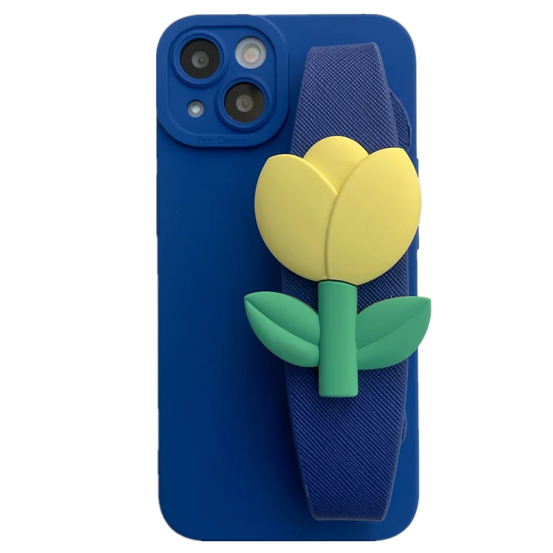 チューリップデザインのスマートフォンケース用ストラップ【ヴィヴォ対応・花柄・クリエイティブ】