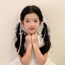 子供用バレエスタイルリボン付きヘアクリップ【古風デザイン・プリンセス向け・髪飾り】
