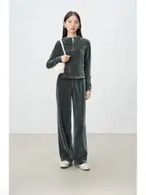 セットアップ 2点セット レディース シュニール 厚手 スウェット ストレートパンツ 冬 あったか