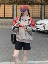レトロな色使いが魅力のボンバージャケット【春秋用・女性・カジュアルスタイル】（セットアップ対応）