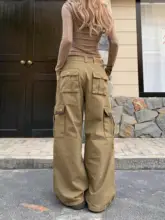 アメリカンヴィンテージスタイルの多ポケットカーゴパンツ【ワイドレッグ・フィット・カジュアル】（セットアップ対応）