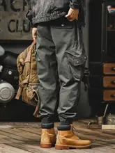 アメリカンスタイルの機能性ワークパンツ【多ポケット・束脚デザイン・ゆったりフィット】【春秋用】（セットアップ対応）
