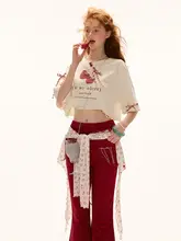 チェリーリボンTシャツ【ゆったりカジュアル・ショートスリーブ】