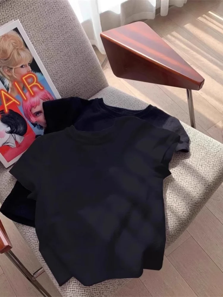 2025新作 レディースウェア イエローフロントショルダー半袖 Tシャツ：通勤風のトレンドフェミニンスタイルを実現