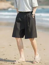テーラードショーツ メンズ ハーフパンツ ストレート ルーズ ヴィンテージ シティボーイ ベーシック