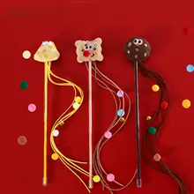 猫キャラクターおもちゃ【クリスピークッキー形・毛糸ボール付き・インタラクティブトレーニング用】