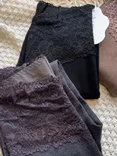 極上の柔らかさのレースウエスト保温パンツ【秋冬用・高ウエスト・透け感あり・快適】