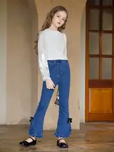 女児用フレアデニムパンツ【春秋用・ストレッチ・カジュアル】