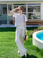 夏季 韓国風 デザイン サスペンダーベスト【カジュアル 短袖 ワイドパンツ・セットアップ対応】