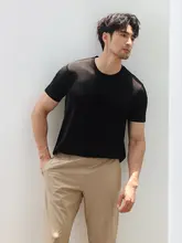 極上の柔らかさのクールな着心地！シルク混紡メンズ半袖Ｔシャツ【ラウンドネック・軽量・通気性】