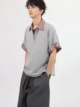 春夏用ショートスリーブポロシャツ【レッドチェック・アメリカンヴィンテージ・デザイン感】（セットアップ対応）