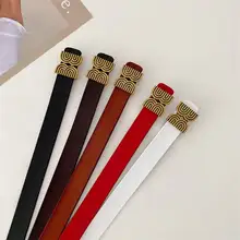 高級感のあるレディース本革ベルト【シンプルデザイン・デニム用・夏向け】