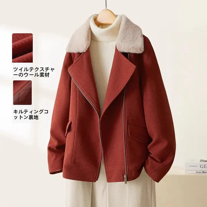 冬用 レディース ぽかぽか感のあるカラーブロックキルティングコート【厚手・カジュアル・多用途】