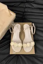 フランス風ハイヒールオープントゥサンダル【黒・粗いヒール・ローマスタイル・夏用】