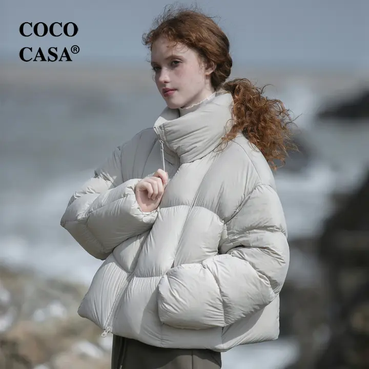 デザイン性に優れたダックダウンショートコート【女性用・白鹅绒・カジュアルスタイル】