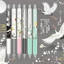 中国風デザインのボールペン【黒・押し出し式・レトロスタイル】
