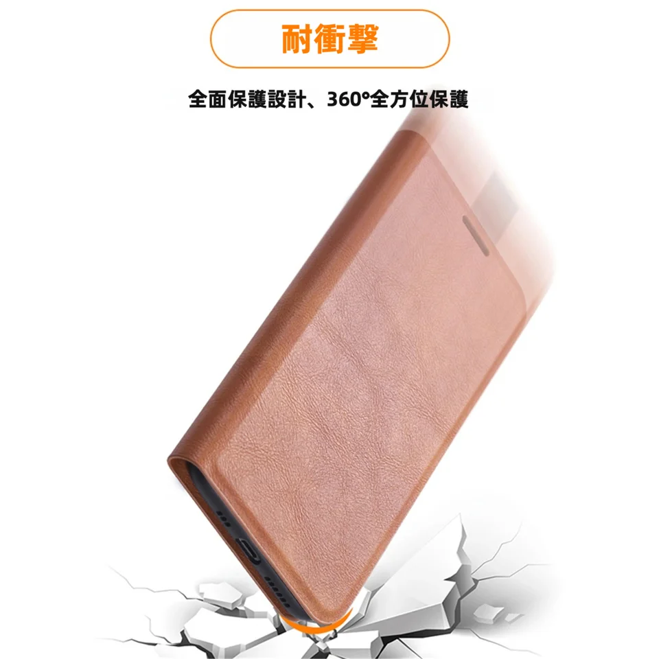 iPhone用本革スマホケース【フリップタイプ・マグネット付・全包】