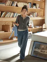 復古風バナナパンツ【ハイウエスト・スリムフィット・デニム】