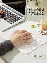 シンプルなリボンデザインのハードマウスパッド【オフィス用・サテン調・ゲーム対応・ポータブル】