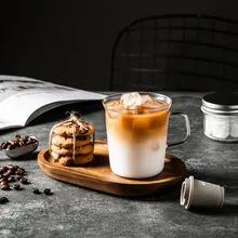 耐熱性のグラス コーヒーカップ【持ち手付き・シンプルデザイン・高硼珪酸ガラス製】
