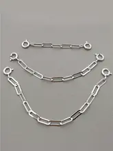 S925純銀 延長チェーン【長方形・クロスデザイン・DIY対応】