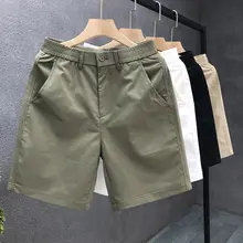 カジュアル白色ハーフパンツ【夏用・薄手・ストレートシルエット】