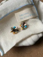 FEARLESS ハンドメイド ヴィンテージ天然石パールビーズピアス【デリケートデザイン】【女性用】