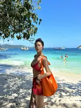 セクシーなバックオープンビキニ【韓国風・胸パッド付き・フリルスカートデザイン】