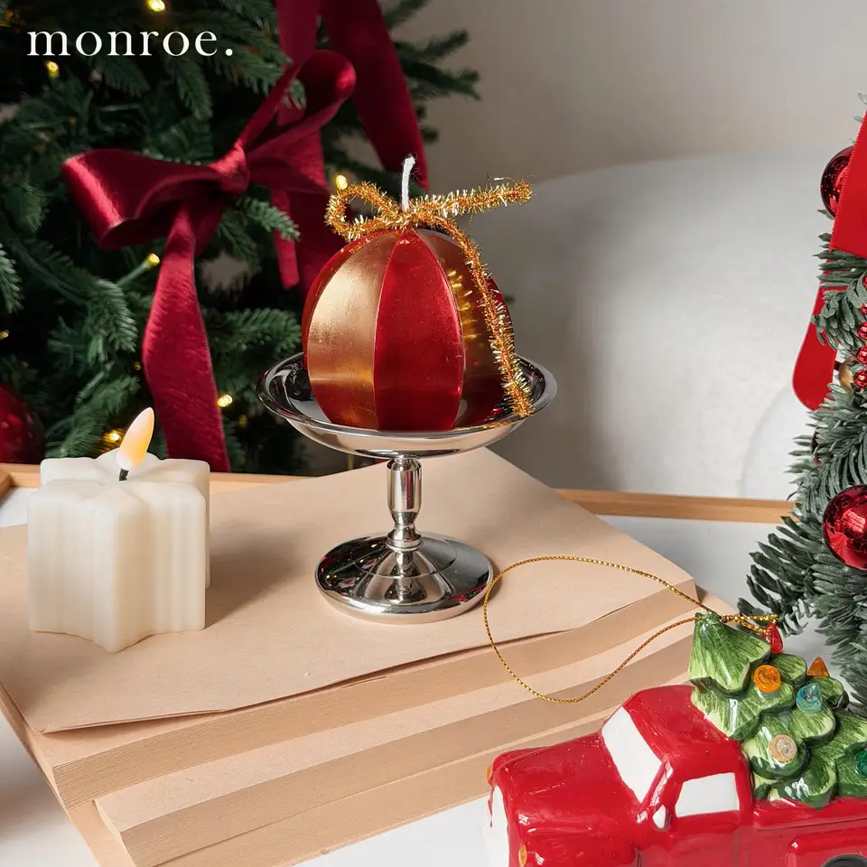 高品質 ハンドメイドのクリスマスキャンドル【ミスティックバイソンデザイン・天然無害素材】