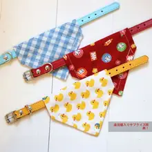 可愛い猫用首輪 三角巾付き【ペット用・愛犬用・迷子防止ネームタグ】（セットアップ対応）