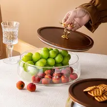 相思木製ガラス果物皿【家庭用・お菓子や果物の収納に最適】