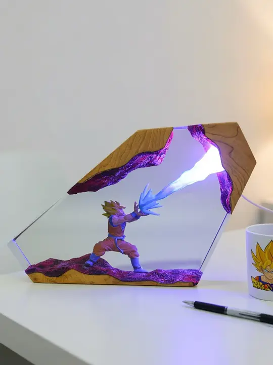 手作り 孫悟空の亀派気功デスクランプ【ドラゴンボール アニメ関連・インテリア小物】