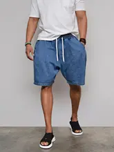 デニムショートパンツ【薄手・レトロランタンシルエット・水洗い仕上げ・ゆったりワイドレッグ】