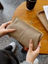 新作本革女性用長財布【牛革・シンプルデザイン・大容量・スマホ収納可】
