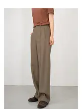 オーストラリアメリノウール製のテーパードパンツ【ウィメンズ・通勤・カジュアル】