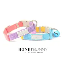 ハニーバunny ペット用カラフル首輪【犬用・テディベア・コーギー・柴犬・鈴付き】