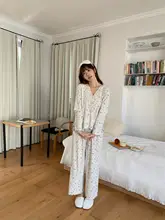 韓国製ニットコットンルームウェアカーディガン【アウトドア対応・女性用】（セットアップ対応）