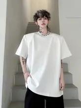 デザイン性の高い小さな襟のパッド付き短袖Tシャツ【男性用・夏用・ラグジュアリー感】