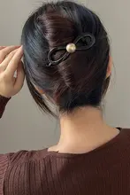 華やかなヘアアレンジに！大ぶりパールのツイストヘアクリップ【後ろ髪用・ファッションアクセサリー】
