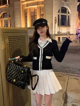 Vネック短丈カーディガン【春用・トレンド・ニット素材】