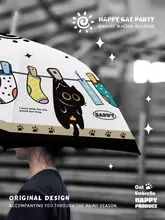 猫デザインの折りたたみ式晴雨兼用傘【紫外線防止・ポータブル】
