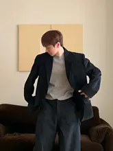 ブラックスエード調カジュアルジャケット【春秋用・シンプルデザイン・男女兼用】