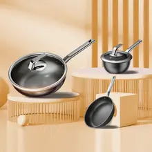 純チタン製 ノンスティックフライパン【鍋・煮込み鍋・蒸し器・ミルクパン】（セットアップ対応）