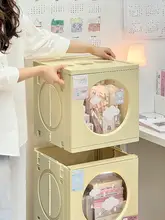 すき間収納ラック プラスチック 折りたたみ式 開き戸 移動式 多段 寝室 デスクサイド 学生