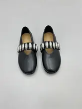 羊皮製 バレエシューズ【クラシックデザイン・フラット・金具のゴムバンド】