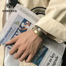 Carmen レトロデザインのカップル用ブレスレット【チタン合金・オープンタイプ・幅広・クラウンモチーフ】