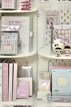 デスク用コーナー収納ラック【三角形・デスク上整理整頓・学生用】